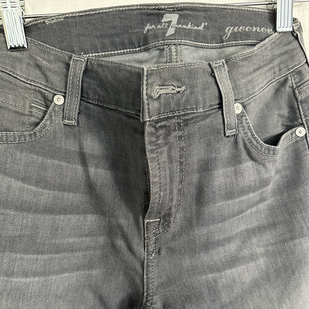 7 For All Mankind Gwenevere Charcoal Skinny Jeans